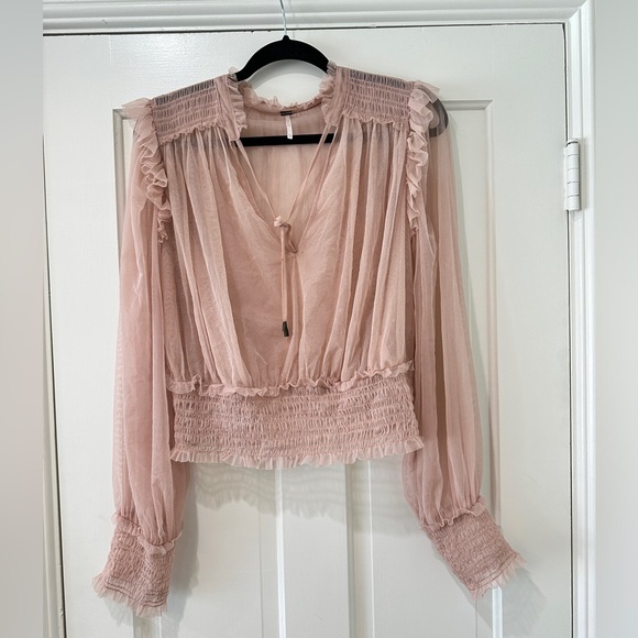 Free People Twyla Cropped top crop blouse shirt - Picture 2 of 14